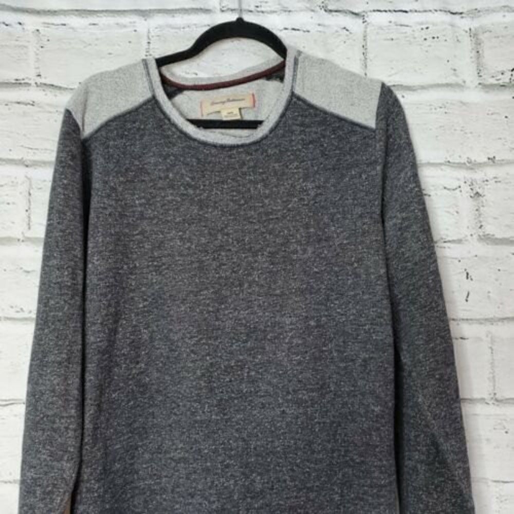 Tommy Bahama Mens Sweater Sz Medium Long Sleeve Pullover Gray Cotton-Poly - Picture 4 of 7